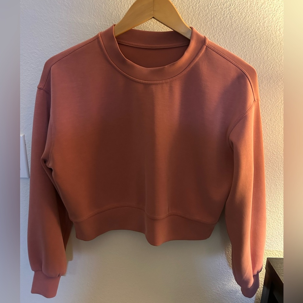 LULULEMON PERFECTLY OVERSIZED CROPPED CREW SOFTSTREME SIZE 0 - Picture 4 of 8